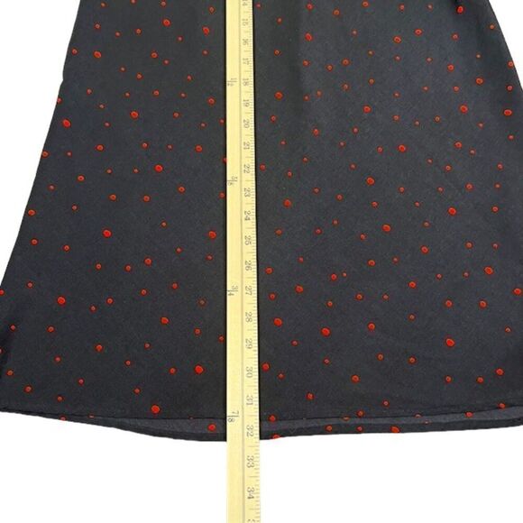 Elodie Navy Midi Skirt with Red Dots Flowy Breezy Side Zip Size Small - Picture 5 of 11